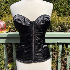 Frederick's of Hollywood Black Satin Corset